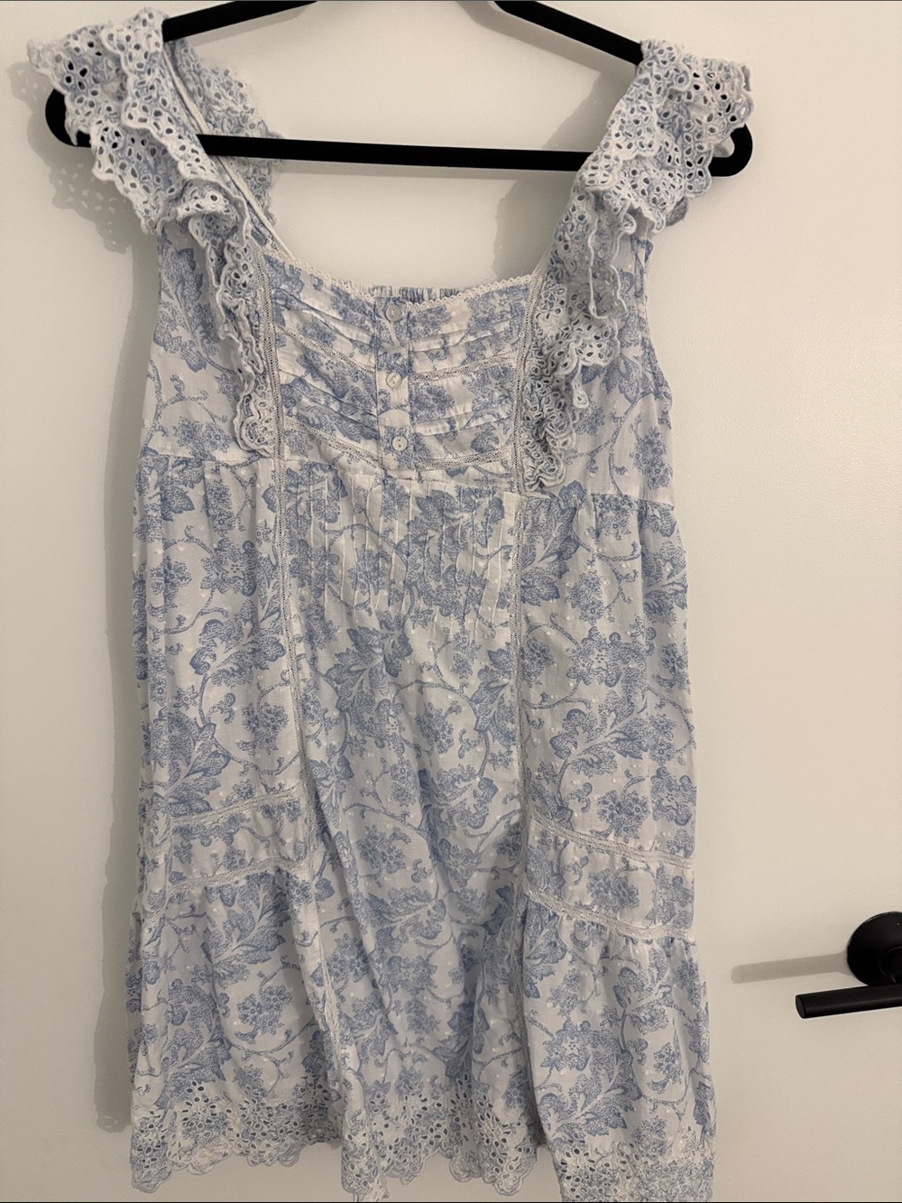 Rachel Ashwell Light Blue and White Floral Eyelet Sundress